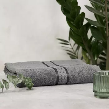 Полотенце махровое Амур, серое