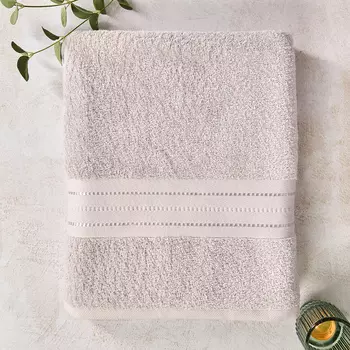 Полотенце махровое Basena, серо-розовое