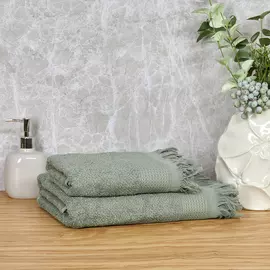 Полотенце махровое Finezza, зеленое