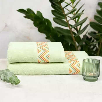 Полотенце махровое Frivolo, зеленое
