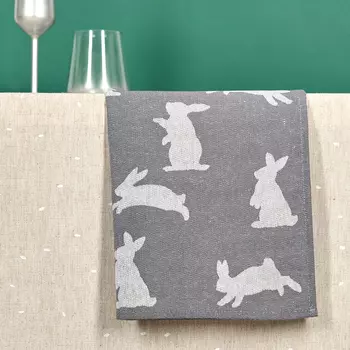 Полотенце Зайчики, серое