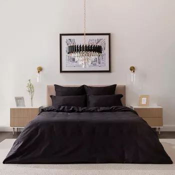 Постельное белье Black страйп-сатин