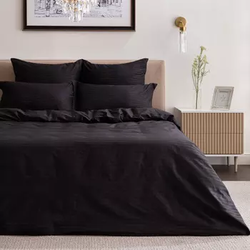 Постельное белье Black страйп-сатин I