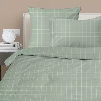 Постельное белье полукомплект Quadretti, зеленое