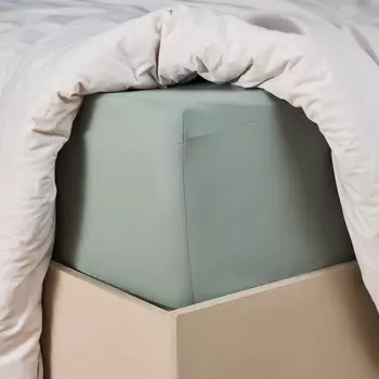 Простыня на резинке Jadite green