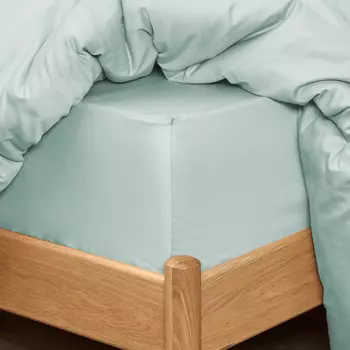 Простыня на резинке Light teal перкаль