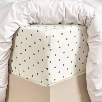 Простыня на резинке Pois beige