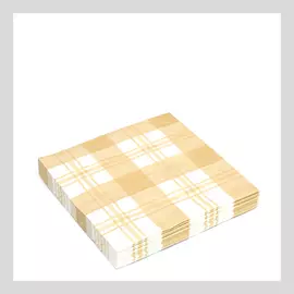 Салфетки бумажные Клетка, желтый