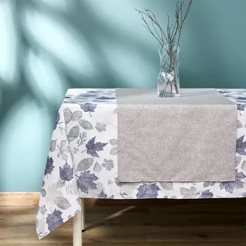 Скатерть-дорожка Fogliame, серая