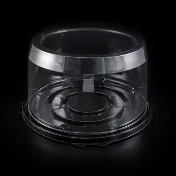 Контейнер для торта пластик Круглый 23 см Черное дно
