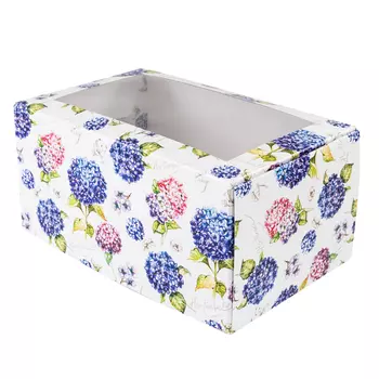 Коробка для 2 капкейков "Гортензия", с окном