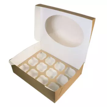 Коробка для капкейков 12 ячеек с окном