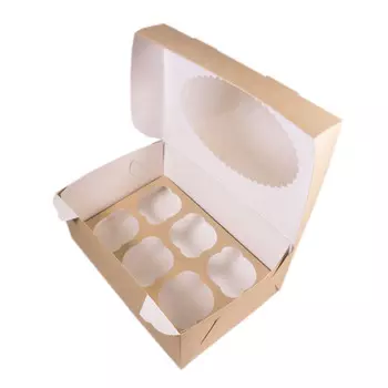 Коробка для капкейков 6 ячеек с окном