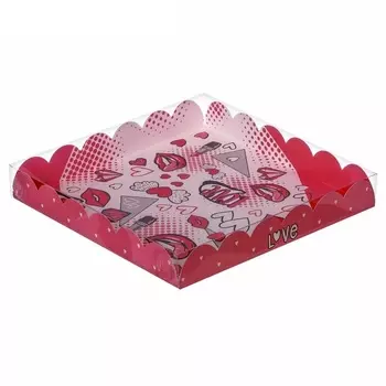 Коробка для печенья "Губная помада" 21*21*3 см