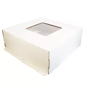 Коробка для торта 30*40*20 см, квадратное окно (самолет) NEW