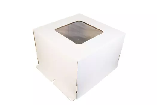 Коробка для торта 35*35*25 см, квадратное окно (самолет) NEW