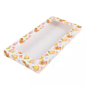 Коробка под шоколадку "Пасхальные яйца" с окном 18*9*1,4 см