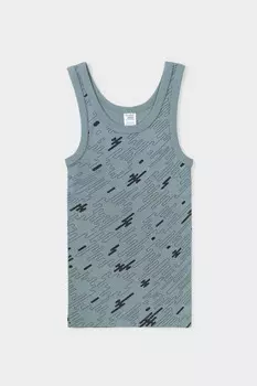 Бесшовная трикотажная майка на лямках из натурального хлопка для мальчиков CROCKID, К 1165, цвет - зеленый