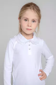 Блузка для девочек CROCKID, К 301599, цвет - белый