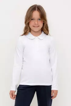 Блузка для девочек CROCKID, К 301599, цвет - белый