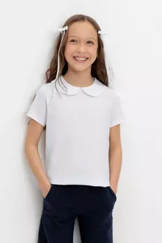 Блузка для девочек CROCKID, К 302494, цвет - белый