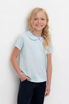 Блузка для девочек CROCKID, К 302494, цвет - светло-голубой