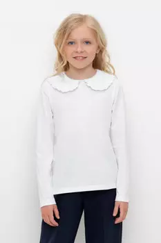 Блузка для девочек CROCKID, К 302495, цвет - белый
