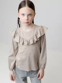 Блузка для девочек CROCKID, КР 302177, цвет - бежевый