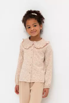 Блузка для девочек CROCKID, КР 302264, цвет - светло-бежевый
