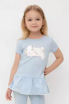 Блузка для девочек CROCKID, КР 302746-1, цвет - голубой