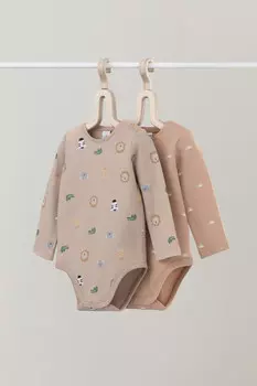 Боди для новорожденных CROCKID, К 6342-2уп, цвет - бежевый