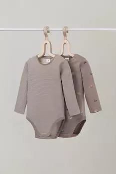 Боди для новорожденных CROCKID, К 6342-2уп, цвет - коричневый