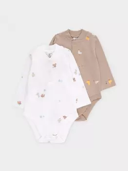 Боди для новорожденных CROCKID, К 6542-2уп, цвет - бежевый
