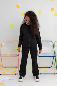 Брюки для девочек CROCKID, К 400577, цвет - черный