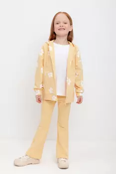 Брюки для девочек CROCKID, К 400681, цвет - желтый