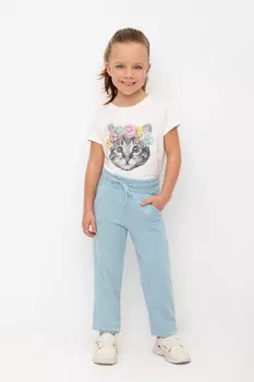 Брюки для девочек CROCKID, К 400699, цвет - голубой