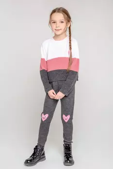 Брюки для девочек CROCKID, К 420/ш, цвет - серый