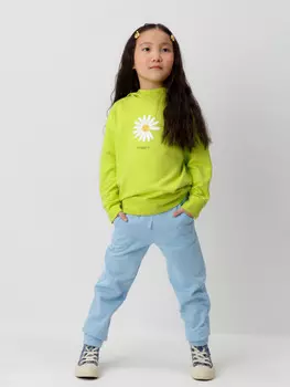 Брюки для девочек CROCKID, КП 400449, цвет - голубой