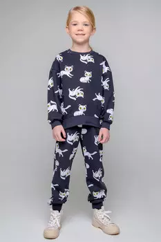 Брюки для девочек CROCKID, КР 400448, цвет - темно-серый