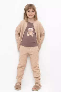 Брюки для девочек CROCKID, КР 400459, цвет - бежевый