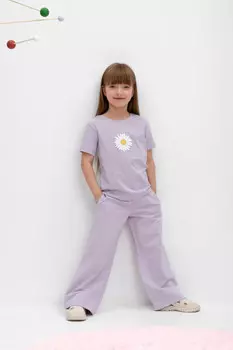 Брюки для девочек CROCKID, КР 400543, цвет - фиолетовый