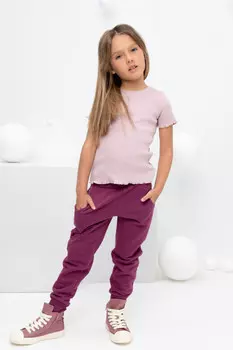 Брюки для девочек CROCKID, КР 400588, цвет - фиолетовый