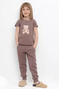 Брюки для девочек CROCKID, КР 400588, цвет - коричневый