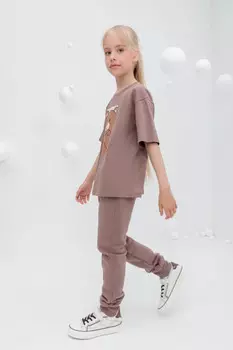 Брюки для девочек CROCKID, КР 400590, цвет - коричневый