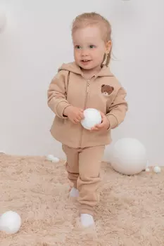 Брюки для девочек CROCKID, КР 400598, цвет - бежевый