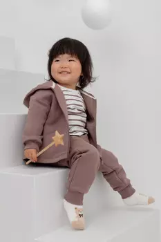 Брюки для девочек CROCKID, КР 400598, цвет - коричневый