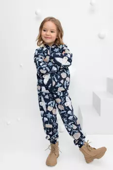 Брюки для девочек CROCKID, КР 400606, цвет - темно-синий