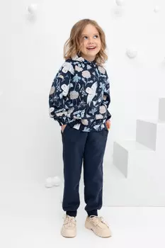 Брюки для девочек CROCKID, КР 400607, цвет - темно-синий