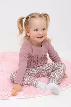 Брюки для девочек CROCKID, КР 400639, цвет - розовый