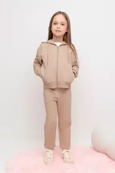 Брюки для девочек CROCKID, КР 400669, цвет - бежевый